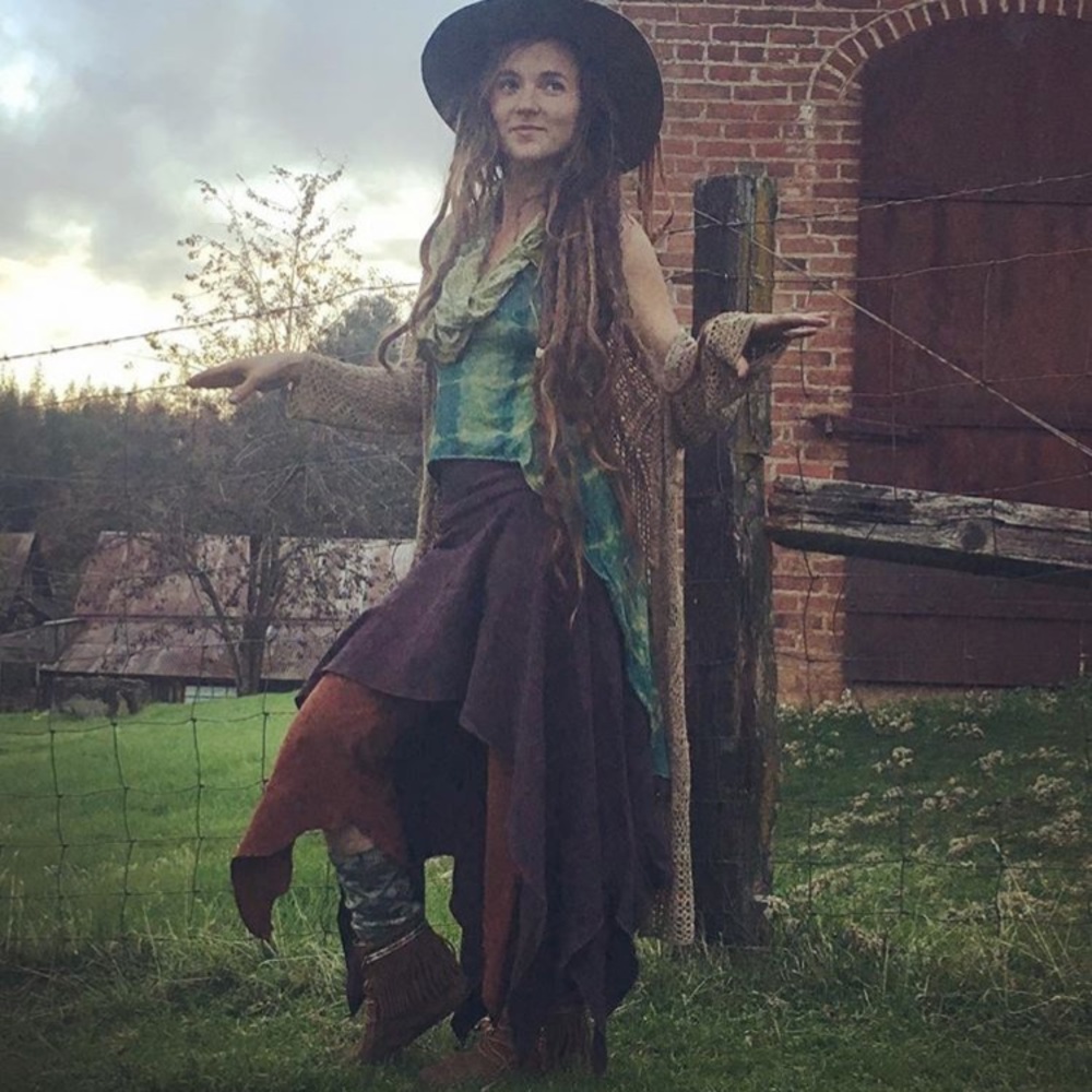 Calicoalchemy RUST Hemp Skirt Handmade herbal dyed - Picture 3 of 8